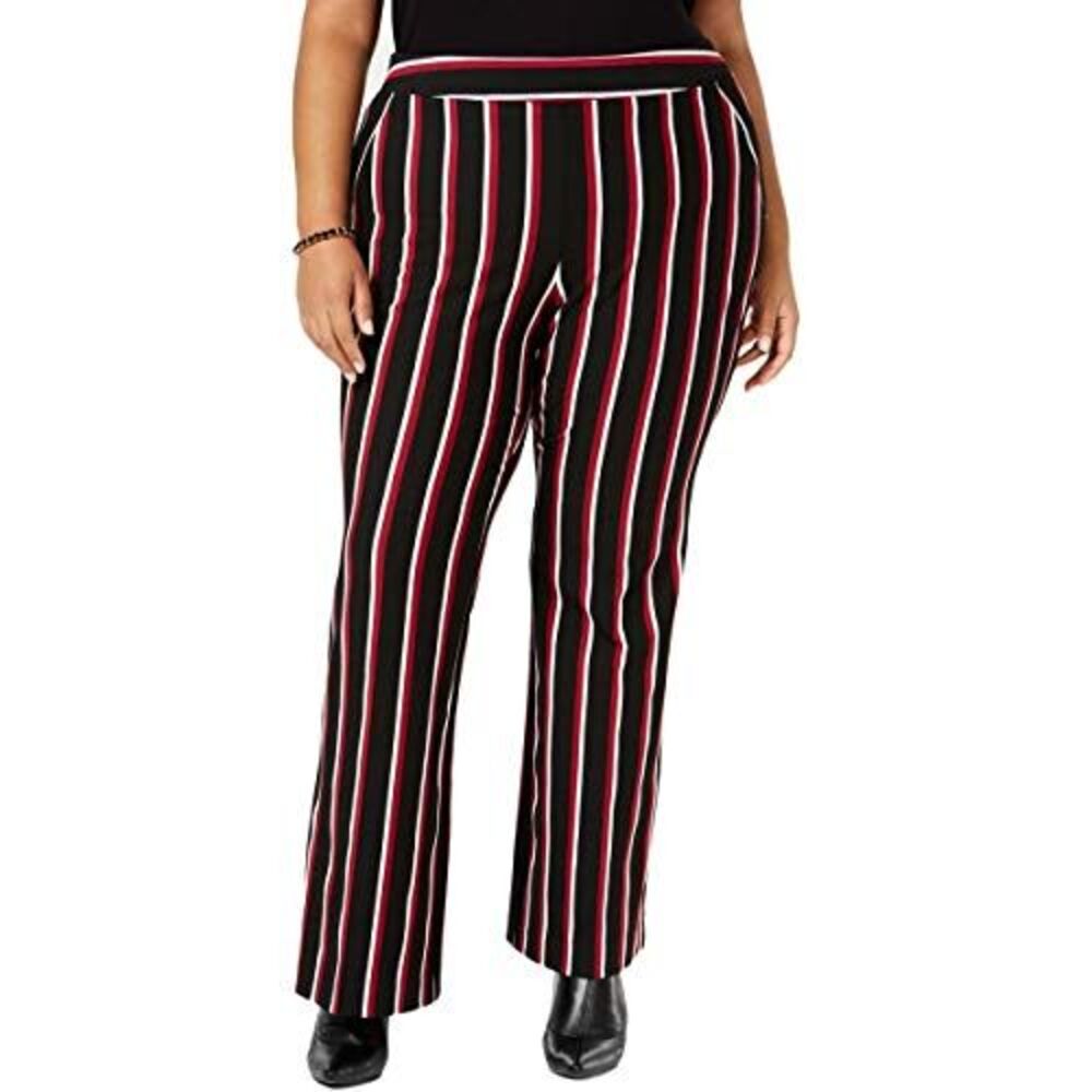 INC International Concepts I.N.C. Plus Size Striped Ponté-Knit Pants